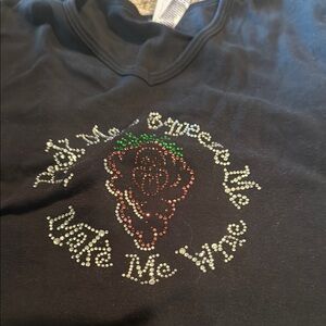 Abella Black Short Sleeve Tee with Shimmering Design